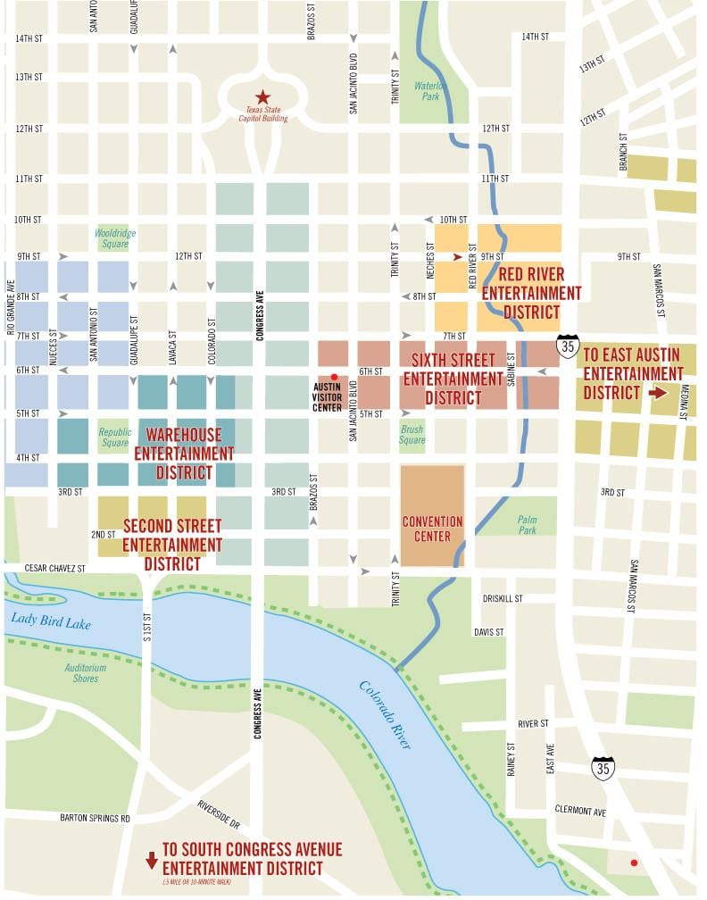 Austin 6 street map