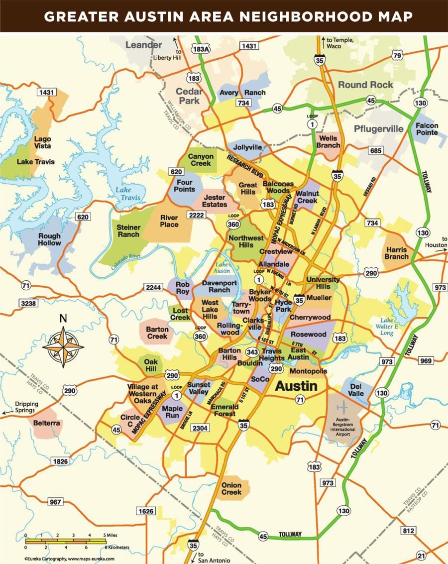 harta e Austin Tx zonë