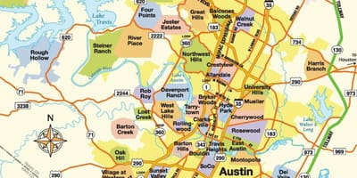 Harta e Austin Tx zonë